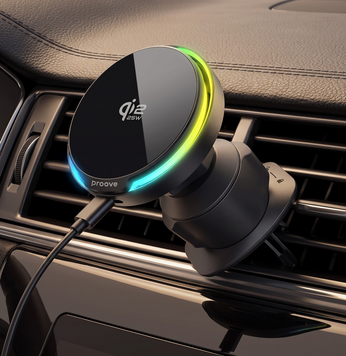 Магнітний автотримач Proove Spark Qi2.2 25W з активним охолодженням, бездротовою зарядкою та RGB-підсвіткою 00710 фото