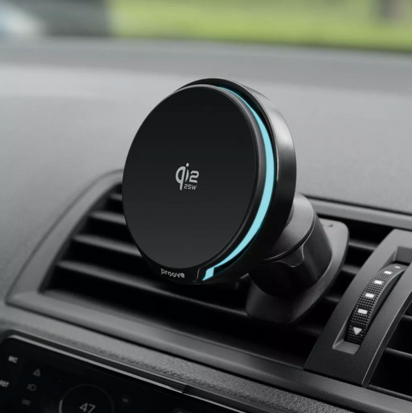 Магнітний автотримач Proove Spark Qi2.2 25W з активним охолодженням, бездротовою зарядкою та RGB-підсвіткою 00710 фото