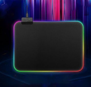 RGB коврик 35х25 см для мишки та клавіатури ws049 фото