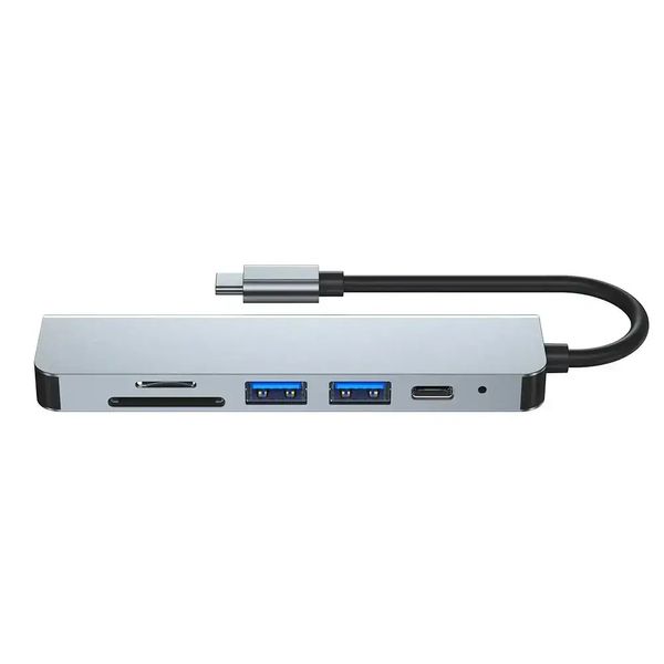Розгалужувач USB 6 в 1 Type-C (HDMI 4K/PD/TF/SD/USB) ws051 фото