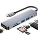 Розгалужувач USB 6 в 1 Type-C (HDMI 4K/PD/TF/SD/USB) ws051 фото 1