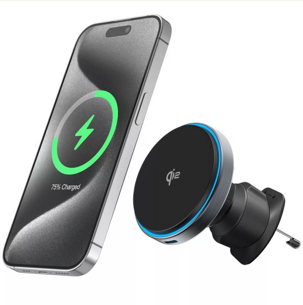 Магнитный автомобильный Proove Titanium Circle Qi2 15W Magnetic Ring с беспроводной зарядкой для телефона 00711 фото
