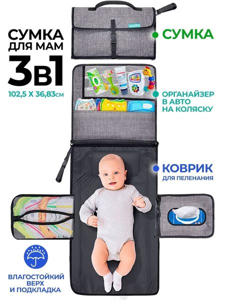 Багатофункціональний пеленальний матрац для малюків переносний, складний ws010 фото