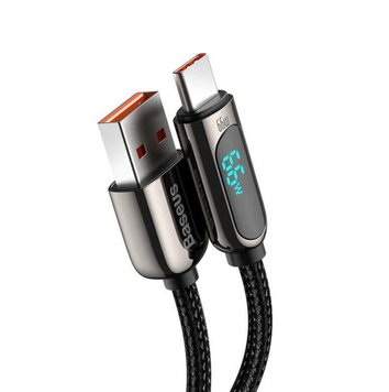 Кабель Baseus Display Fast Charging USB-A to Type-C 66W 1m Black 0090 фото