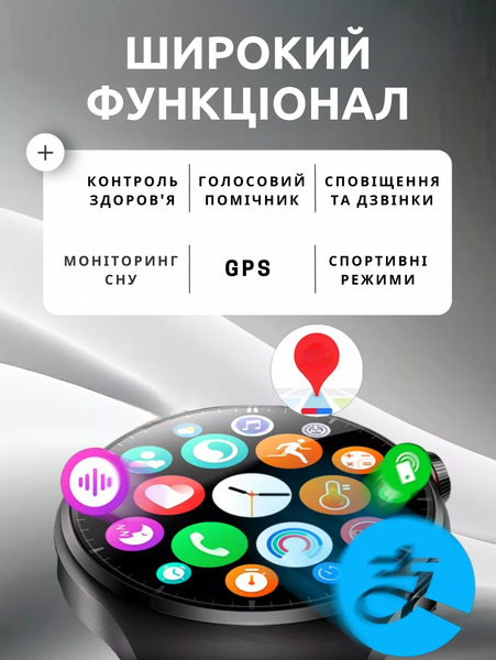 Смарт-часы Proove Terra круглой формы с AMOLED экраном и GPS. Умные часы 0295 фото
