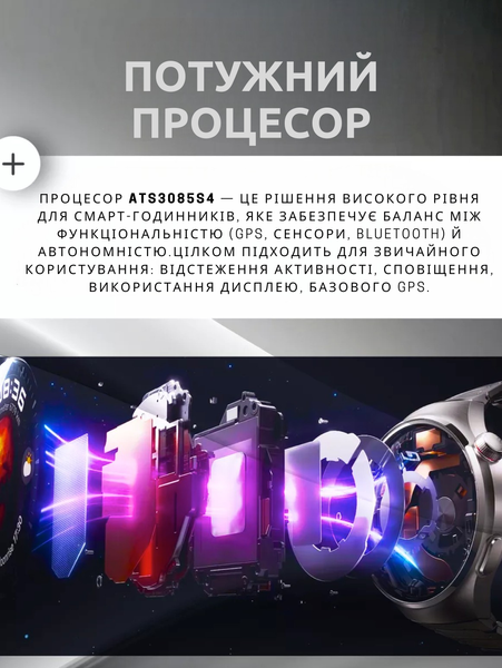 Смарт-часы Proove Terra круглой формы с AMOLED экраном и GPS. Умные часы 0295 фото