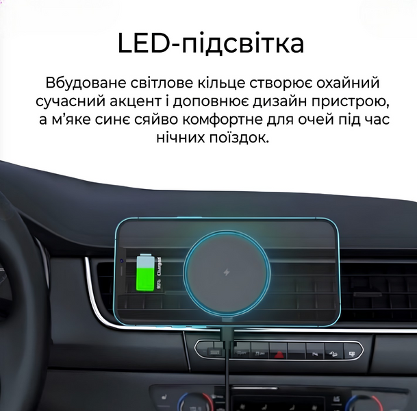 Магнітний автотримач Proove Magic Circle Pro 15W з бездротовою зарядкою 00443 фото