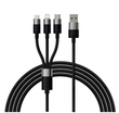 Кабель Baseus StarSpeed 3-in-1 Micro+Lightning+Type-C 3.5A 1.2m. Кабель 3 в 1 з підтримкою швидкої зарядки