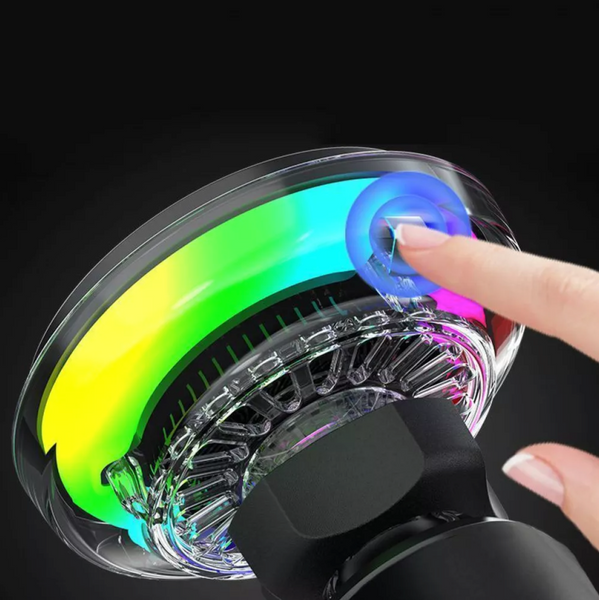 Магнітний автотримач Proove Light Crystal Qi2.2 25W з активним охолодженням, RGB-підсвіткою та бездротовою зарядкою 00707 фото