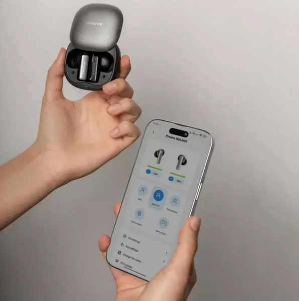 Бездротові навушники Proove NoLimit TWS AN. Вакуумні навушники - потужний звук, Bluetooth 6.0 та гібридне шумозаглушення. 00395 фото
